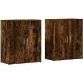 vidaXL Dressoirs 2 st 60x31x70 cm bewerkt hout gerookt eikenkleurig