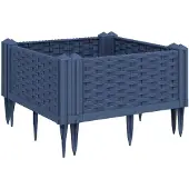 vidaXL Plantenbak met pinnen 42,5x42,5x28,5 cm polypropeen blauwgrijs