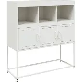vidaXL Dressoir 100,5x39x107 cm staal wit
