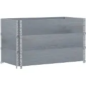 vidaXL Palettenframe, 3 stuks, grijs, 100x50 cm, massief grenenhout