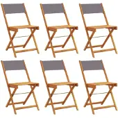 vidaXL Klapstoelen set van 6 stuks, antracietkleurige stof en massief hout.