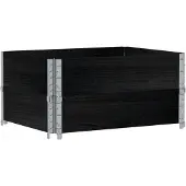vidaXL Palettenframe, 2 stuks, zwart, 80x60 cm, massief grenenhout