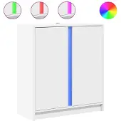 vidaXL Dressoir met LED 77x34x85 cm bewerkt hout wit
