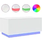 vidaXL Salontafel met LED-verlichting, wit, 90x50x40 cm