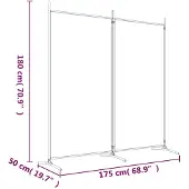 vidaXL Kamerscherm met 2 panelen 175x180 cm stof zwart