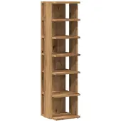 vidaXL Schoenenkast 28x27x102 cm bewerkt hout artisanaal eikenkleurig