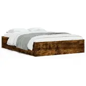 vidaXL Bedframe met lades bewerkt hout gerookt eikenkleurig 120x200 cm