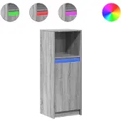 vidaXL Dressoir met LED 38x34x100 cm bewerkt hout grijs sonoma eiken
