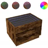 vidaXL Salontafel met Infinity-LED en beukenhoutfineer, 70x50x50 cm