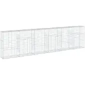 vidaXL Gabion met deksel, 600x50x150 cm, verzinkt staal