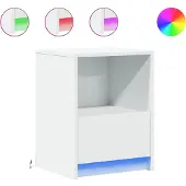 vidaXL Nachtkastjes met LED-verlichting 2 st bewerkt hout wit