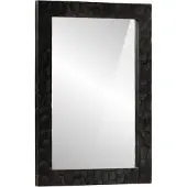vidaXL Badkamerspiegel 50x70x2,5 cm massief mangohout en glas zwart