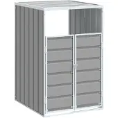 vidaXL Vuilnisbakbox voor 1 ton, grijs, 72x81x115 cm, staal