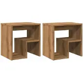 vidaXL Nachtkastjes 2 st 40x30x40 cm bewerkt hout artisanaal eiken