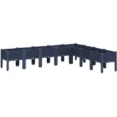 vidaXL Plantenbak met poten 200x160x42 cm polypropeen blauwgrijs