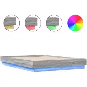 vidaXL Bedframe met LED-verlichting grijs sonoma eikenkleur 160x200 cm