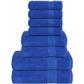 vidaXL 8-delige Handdoekenset FROGN 360 g/m² blauw