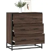 vidaXL Dressoir 68x35x76 cm bewerkt hout en metaal bruin eikenkleur