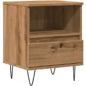 vidaXL Nachtkastje 40x35x50 cm bewerkt hout artisanaal eikenkleur
