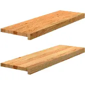 vidaXL Traptreden 2 st 80x30x2 cm massief eikenhout lichtbruin