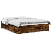 vidaXL Bedframe met lades bewerkt hout gerookt eikenkleurig 140x200 cm