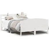 vidaXL Massief houten bed zonder matras, wit, 150x200 cm, van grenenhout