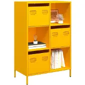 vidaXL Hoge kast 68x39x103,5 cm staal mosterdgeel