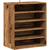 vidaXL Schoenenkast 60x35x70 cm bewerkt hout oud houtkleurig