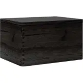 vidaXL Houten kist met deksel 40x30x23 cm massief grenenhout zwart