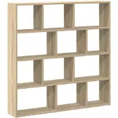 vidaXL Wandschap kubus 12 vakken bewerkt hout sonoma eikenkleurig