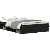 vidaXL Bedframe zonder matras 120x190 cm bewerkt hout zwart eikenkleur
