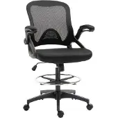 Vinsetto staande bureaustoel - stof - 64x60x126cm - zwart