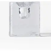 HEMA Kandelaar ⌀5x5cm Kub glas gehamerd transparant (transparant)