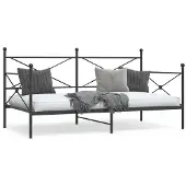 vidaXL Slaapbank zonder matras 100x200 cm staal zwart
