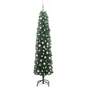 vidaXL Kunstkerstboom Groen 210 cm PVC en Staal en Kunststof