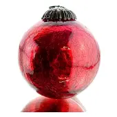 Kaemingk Kerstbal Craquelé Rood Ø 7,5 cm - Glas