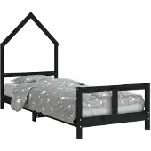 vidaXL Kinderbedframe 80x200 cm massief grenenhout zwart