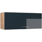 Vicco Hangkast Fame-Line, Donkerblauw hoogglans/Goudkleurig Eiken, 100 cm