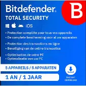 Bitdefender Total Security 5 Toestellen 1 Jaar Esd