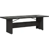 vidaXL Tuintafel met glazen blad 240x90x75 cm poly rattan