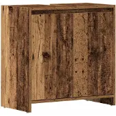 vidaXL Wastafelkast 60x33x60 cm bewerkt hout oud houtkleurig