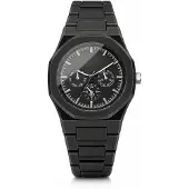 LGT JWLS Windsor Zwart Kunststof Horloge met Donkere Wijzerplaat