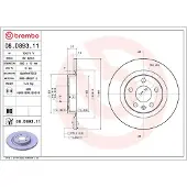 Brembo Remschijf 08D89311 achter, volledig, sterk gecarboniseerd, 1 Stuk