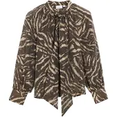 Comma Blouse beige / donkerbruin