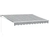vidaXL Handmatig Zonnescherm 3 x 2,5 m Antraciet en wit gestreept