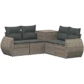 vidaXL Bankstel 5 st Grijs en Donkergrijs 188 x 188 x 85 cm