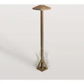 MORETTI Sokkellamp buiten Aura Frame, brons / oud-messing, Messing, Landelijk, Sokkellamp