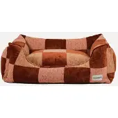 DOGGUO Hondenmand BLOCK-SOFA-BROWN/BEIGE/PEACH-M