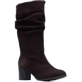 Hush puppies Cosima Suède Dames Chocolade Hiel Kniehooglaarzen