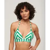 Superdry Dames Triangel bikinitop met groene strepen (XL), Strandkleding, Gerecycled polyester, Duurzaam W3010395A